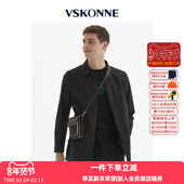 黑潮韩版 VSKONNE威斯康尼风衣男中长款 新款 休闲风衣外套男