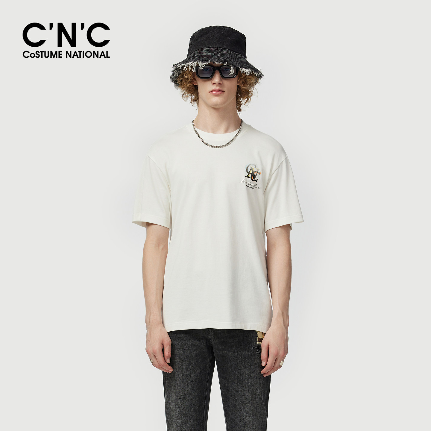 CNC男装26早春新款新款logo印花纯棉短袖T恤男士宽松版T恤,男装,T恤,淘宝优惠券,粉丝福利购,淘宝优惠卷