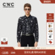 25秋季 长袖 新款 CNC男装 满版 印花保暖舒适细条绒感厚款 衬衫 男