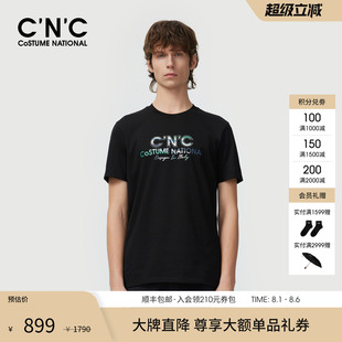 T恤男 CNC男装 24夏季 新款 彩色字母LOGO潮流轻奢圆领莫代尔微弹短袖