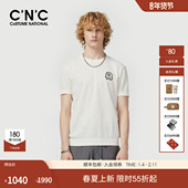 CNC男装 T恤logo刺绣轻奢青年透气舒适圆领T恤 短袖 25春夏新款 男士