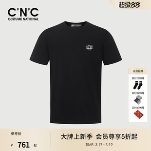 26夏季 圆领短袖 新款 logo刺绣男士 T恤潮流短T 黑色基础款 CNC男装