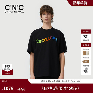 T恤彩色渐变印花宽松男士 C男装 短袖 潮流圆领短T 25春夏新款