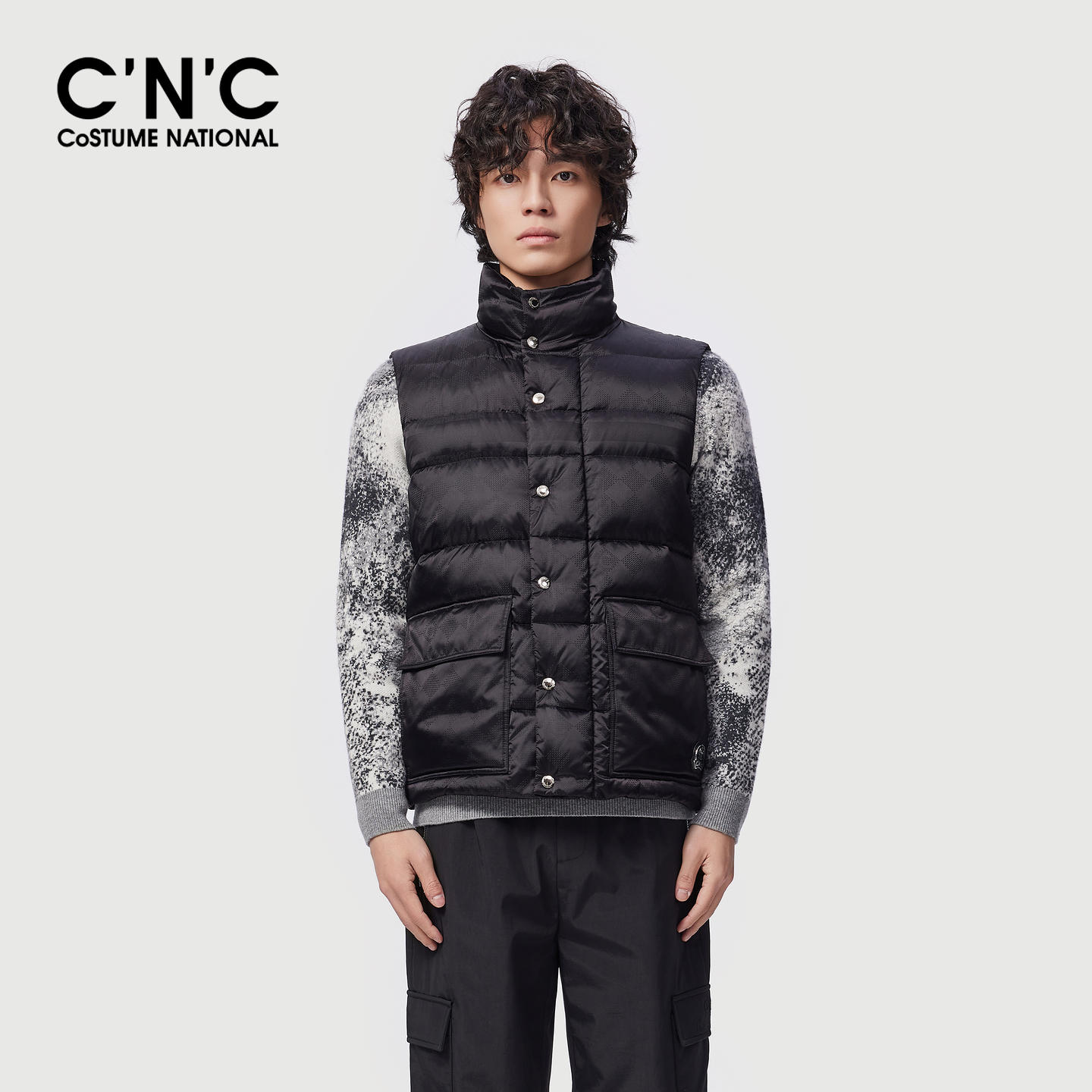 CNC男装25冬季新款90%鸭绒男士羽绒服马甲黑色保暖厚款羽绒背心