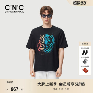 26春夏季 商场同款 新款 T恤男士 纯棉T恤大LOGO印花短袖 CNC男装