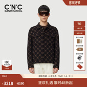 满版 CNC男装 秋冬新款 印花轻奢保暖纯羊毛夹克男老花