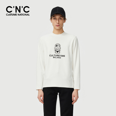 CNC男装25秋季新款长袖T恤潮玩logo印花柔软莫代尔内