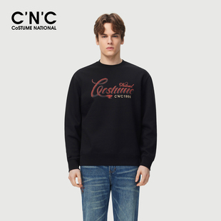 CNC男装26早春新款印花卫衣男士经典款圆领长袖卫衣