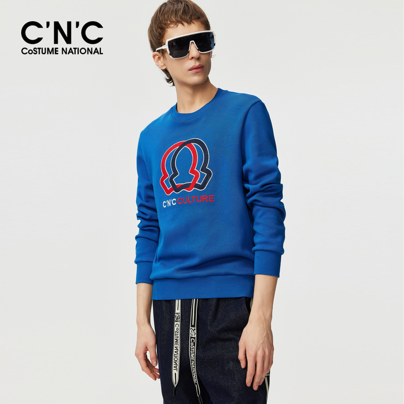 CNC男装薄绒保暖经典大LOGO卫衣