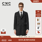 25秋冬新款 男士 羊毛大衣满版 CNC男装 老花提花中长款 毛呢外套