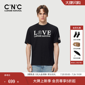 CNC男装26夏季新款轻奢男士圆领印花短袖T恤品牌logo宽松半袖T恤