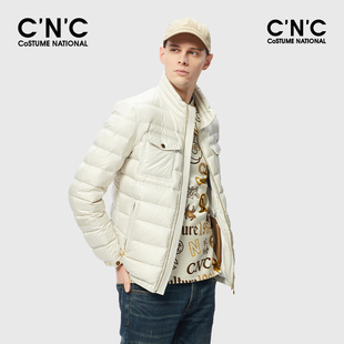 CNC男装秋冬新款90鸭绒立领保暖纯色男士羽绒服外套