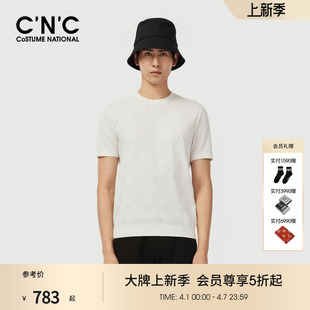 棋盘格纹针织短袖 T恤男透气新秩序系列纯棉T恤 25春夏新款 CNC男装