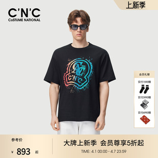 商场同款 CNC男装 T恤男士 纯棉T恤大LOGO印花短袖 26春夏季 新款