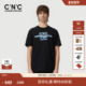 CNC男装 宽松 T恤男士 25春夏新款 黑色印花圆领短袖
