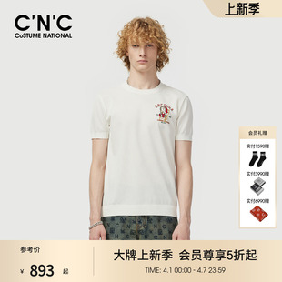 T恤男士 CNC男装 26夏季 新潮玩印花短袖 T恤 白色潮流短袖