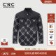 CNC男装 老花提花潮流丹宁翻领牛仔夹克男 满身LOGO经典 25秋季 新款