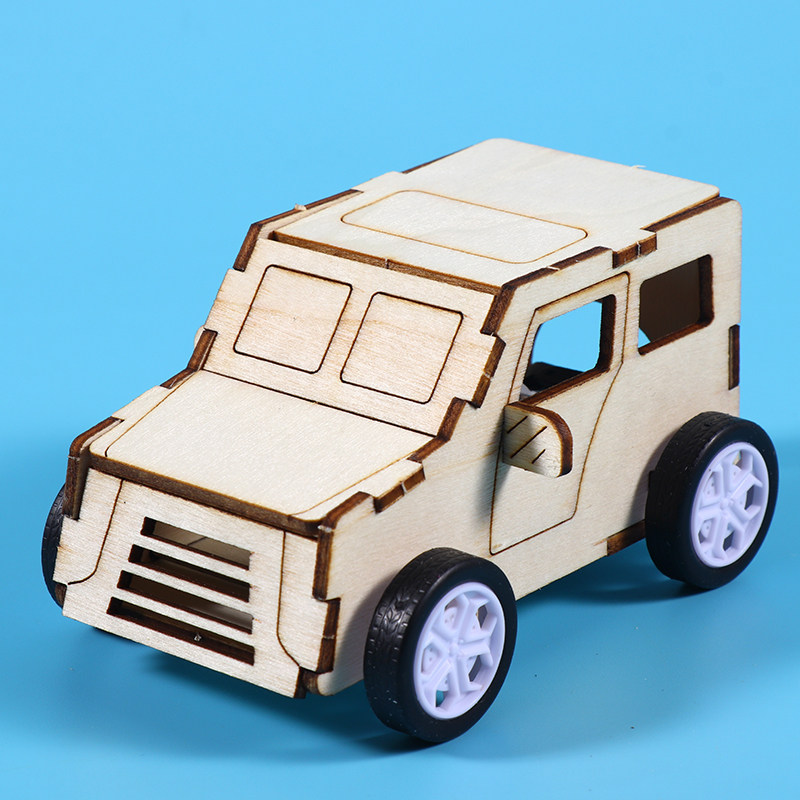 小学生科技手工小制作发条弹性无动力回力车材料diy教具拉线小车