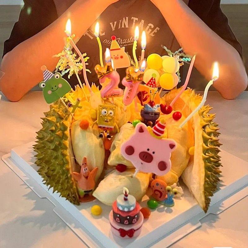 网红榴莲蛋糕装饰摆件卡通复古小熊蜡烛笑脸彩带diy蛋糕插件,节庆用品/礼品,蛋糕/烘焙装饰用品,淘宝优惠券,粉丝福利购,淘宝优惠卷