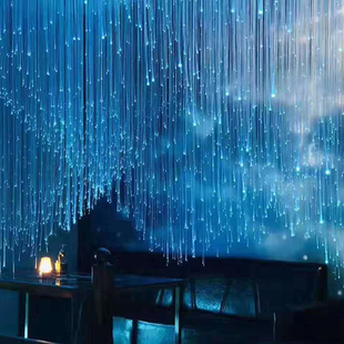 网红光纤灯下垂光纤灯洒吧走廊灯饰清吧满天星七彩装饰氛围灯定制