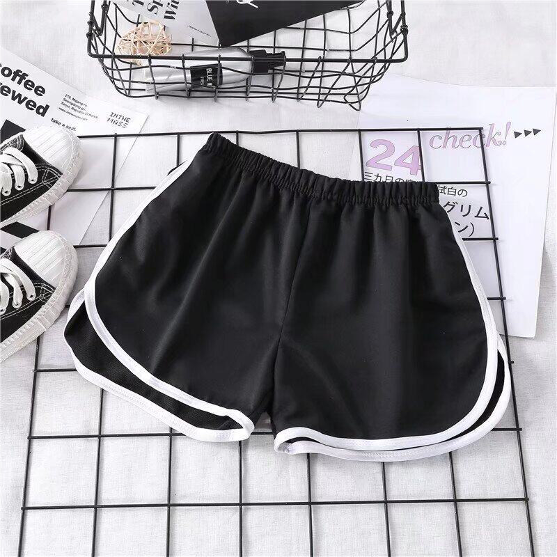 透气运动短裤女夏家居休闲短裤纯色时尚瑜伽沙滩裤糖果色热裤