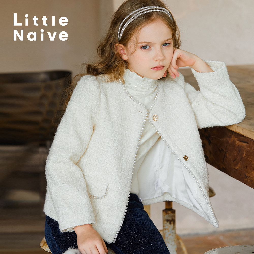 LittleNaive儿童时髦小香风外套秋冬款女童羊毛呢子外套短款上衣,童装/婴儿装/亲子装,普通外套,淘宝优惠券,粉丝福利购,淘宝优惠卷