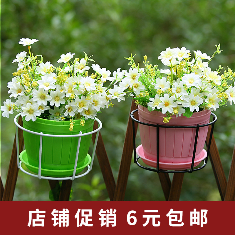 铁艺阳台花架子栏杆护栏挂式花盆