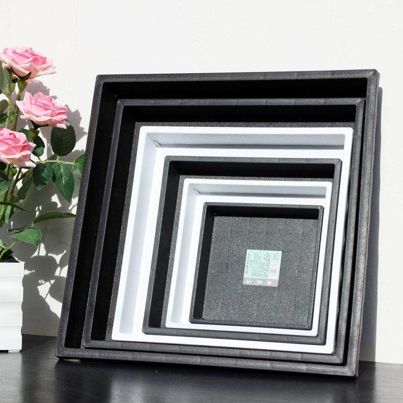 花博士树脂正方形花盆托盘加厚家用大承重多肉月季花盆底托接水盘