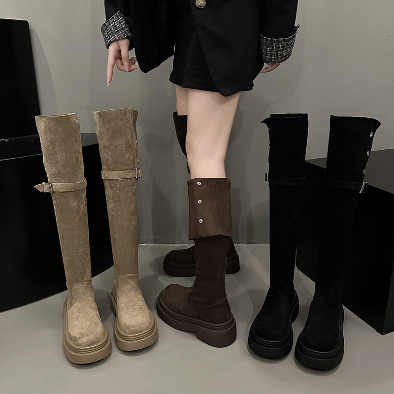 西部靴子长靴女2023年秋冬季新款