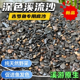 鱼缸底部砂石溪流缸专用底沙黑色河沙造景深色溪流沙吉罗鱼底砂