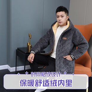 罩衣男款工作服中长款棉服围裙保暖棉袄加绒加厚时尚长款四川省服