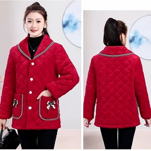 罩衣女新款厨房家用好看的棉袄短款连帽围裙冬季干活穿小个子棉衣