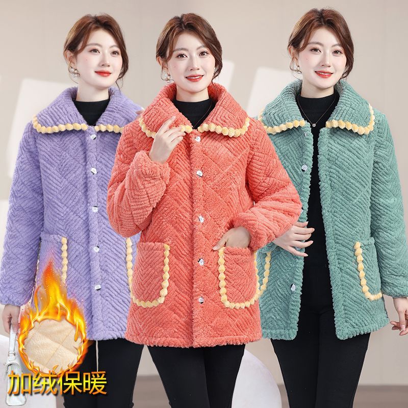 罩衣女新款2025小个子干活穿的时尚外套妈妈家用围裙厨房防污棉衣