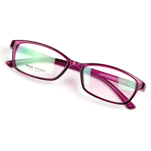 方形眼镜框 复古近视眼镜架 紫粉蓝黑 超轻TR90全框眼镜框女 正品