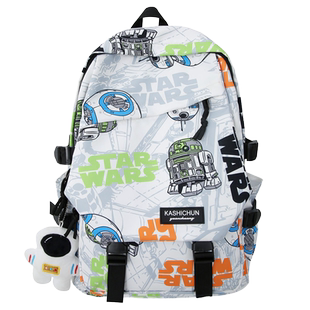 书包男初中生青少年涂鸦双肩包女孩轻便小学生三到六年级男孩背包