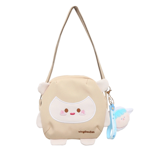 儿童斜挎包女孩出行小背包女生帆布包包女童中大童可爱卡通单肩包