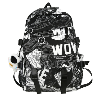 书包男款小学生3-6年级背包初中高中生涂鸦帅气中学生男孩双肩包