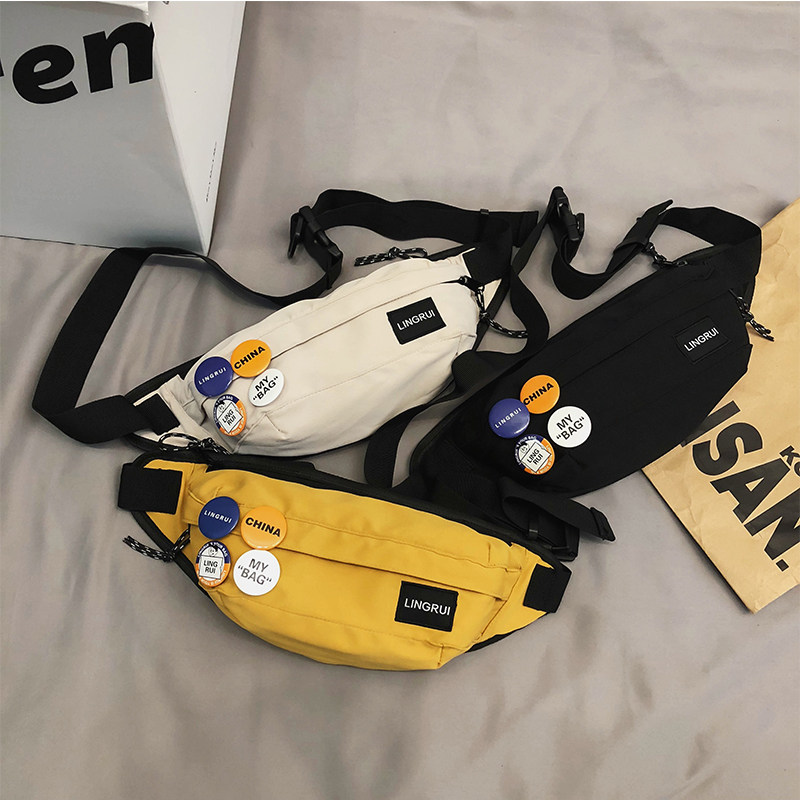 ins潮牌胸包男士斜跨百搭斜挎包女超火腰包2020年新款单肩小背包