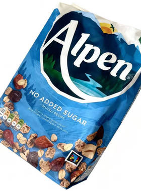 特价Alpen无糖高纤维葡萄干坚果及时水果早餐燕麦片950g 26.10