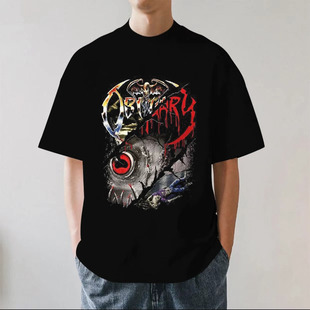 死亡金属乐队OBITUARY生死簿摇滚美式落肩重磅纯棉男短袖T恤宽松