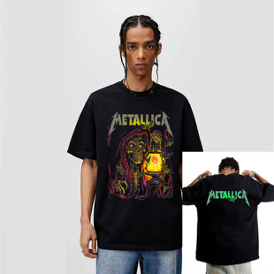 Metallica重金属乐队T恤短袖重磅纯棉印花男女美式摇滚数码直喷潮