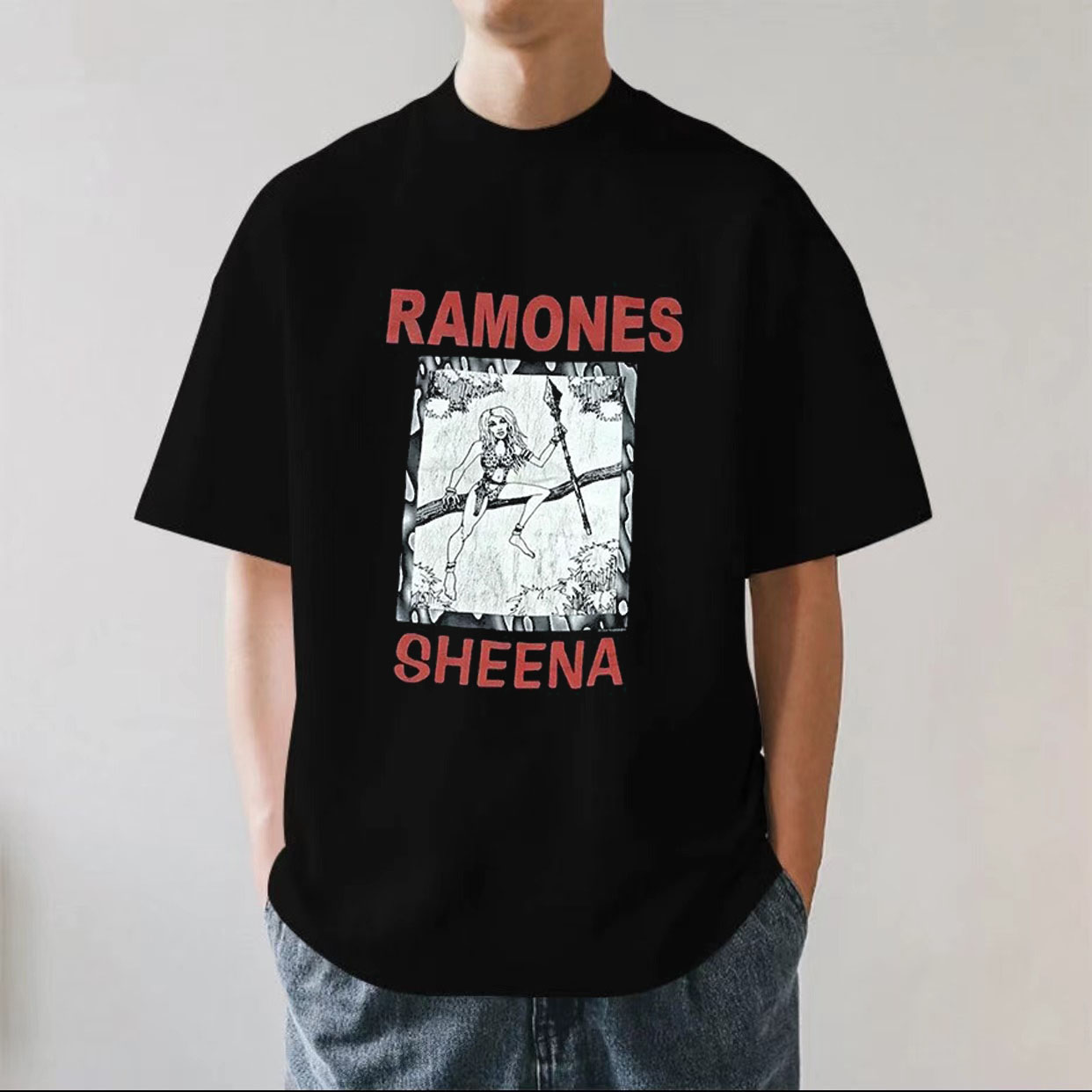 Ramones雷蒙斯乐队美式复古VTG高街嘻哈重磅280g纯棉短袖T恤宽松