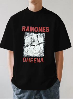 Ramones雷蒙斯乐队美式复古VTG高街嘻哈重磅280g纯棉短袖T恤宽松