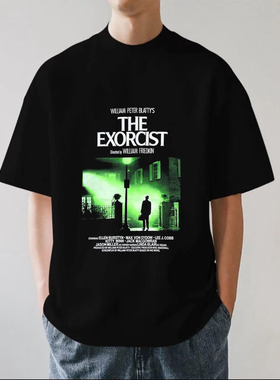 The Exorcist驱魔人电影周边vintage潮牌重磅280g纯棉短袖T恤宽松
