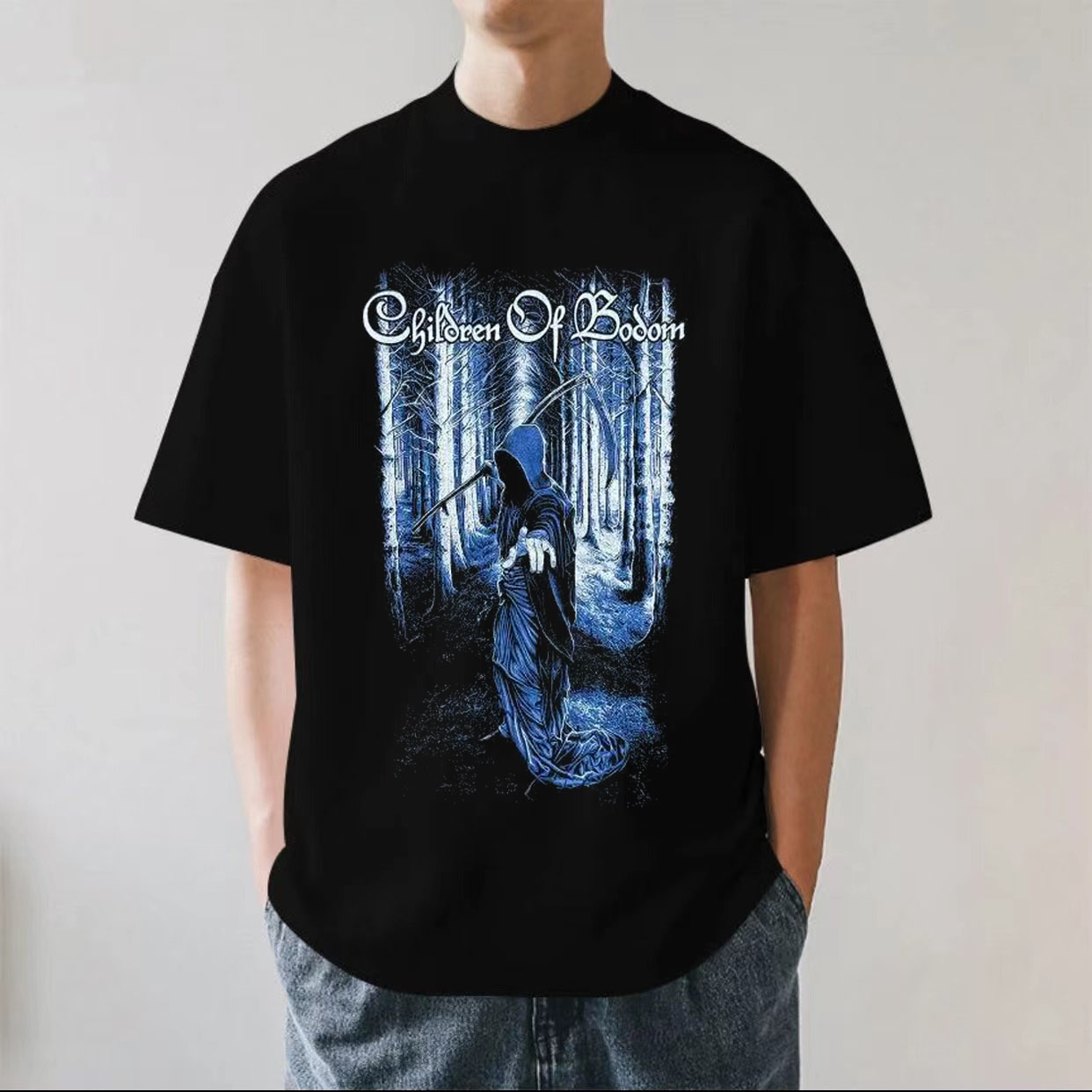 Children of Bodom 博多之子死亡金属重磅280g纯棉男短袖T恤宽松