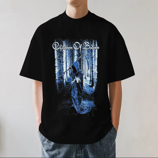 Children of Bodom 博多之子死亡金属重磅280g纯棉男短袖T恤宽松