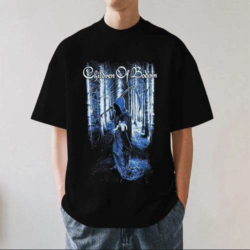 Children of Bodom 博多之子死亡金属重磅280g纯棉男短袖T恤宽松