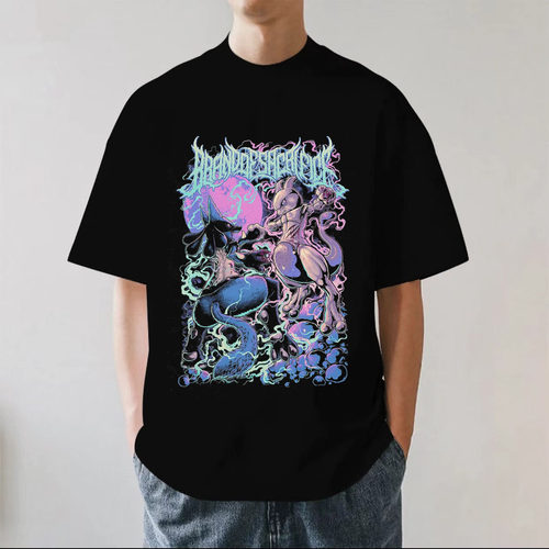 Brand of Sacrifice金属摇滚死核音乐节落肩重磅纯棉短袖T恤宽松