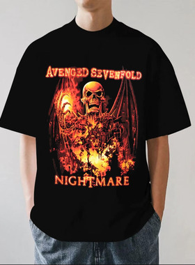 Avenged Sevenfold A7X tee七倍报应金属骷髅短袖T恤纯棉男士夏季