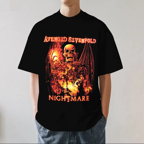 Avenged Sevenfold A7X tee七倍报应金属骷髅短袖T恤纯棉男士夏季